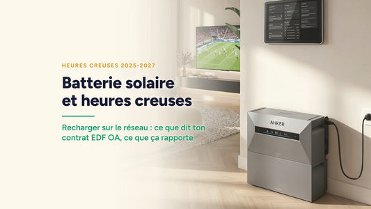 Couverture : Batterie solaire et heures creuses. Recharger sur le réseau : ce que dit ton contrat EDF OA, ce que ça rapporte