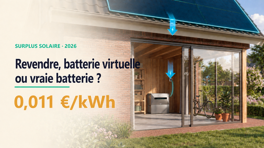 Que faire de son surplus solaire en 2026 : revendre, batterie virtuelle ou batterie physique — les trois options chiffrées