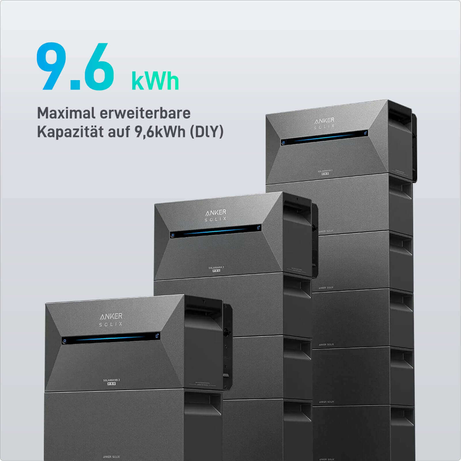 ANKER SOLIX Système de stockage d'énergie solaire Anker SOLIX Solarbank 2 E1600 Pro pour balcon, avec module solaire de 500 Wc