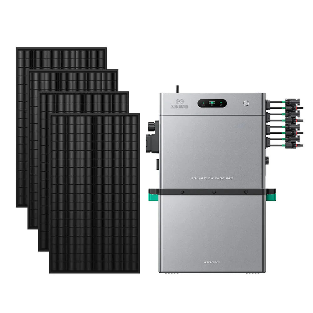 ZENDURE Solarflow 2400 PRO SolarFlow 2400 Pro (2.4 kWh) 1*AB3000L (5.28 kWh au total) 2 340 Wc (4 × 450 W)