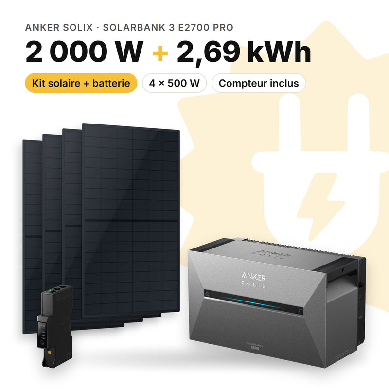 Kit 2 000 W + Anker SOLIX Solarbank 3 E2700 Pro