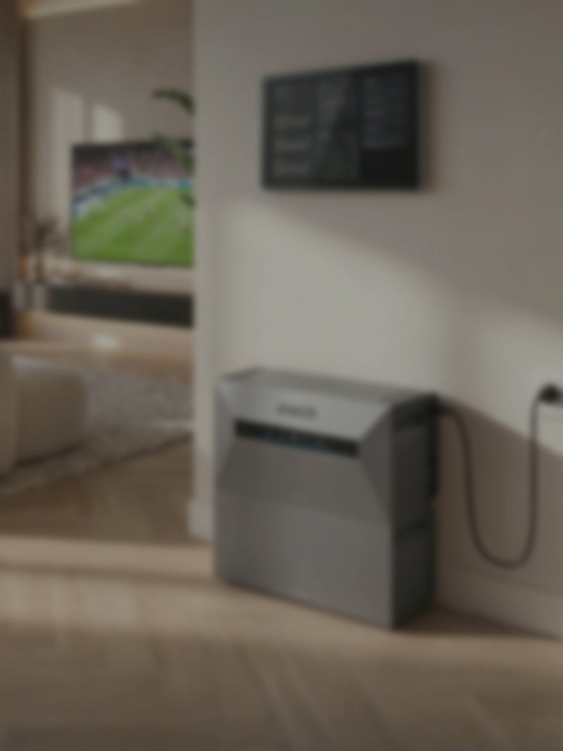 Salon avec une batterie solaire PluginWatt