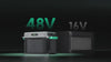 Architecture batterie 48 V comparée à 16 V