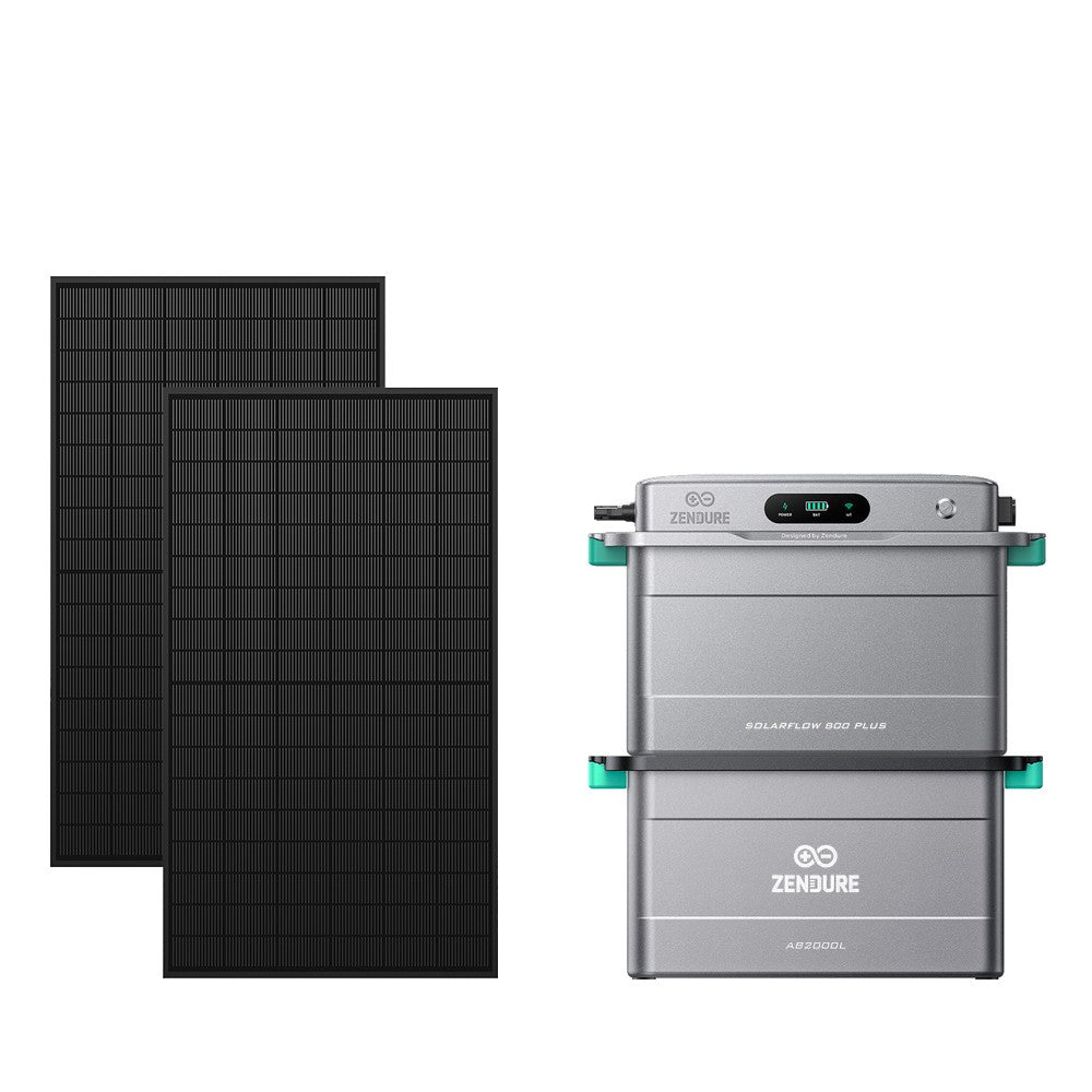 ZENDURE Solarflow 800 Plus SolarFlow 800 Plus (1,92 kWh) 1 × AB2000L (3,84 kWh au total) 1 000 Wc (2 × 500 W)