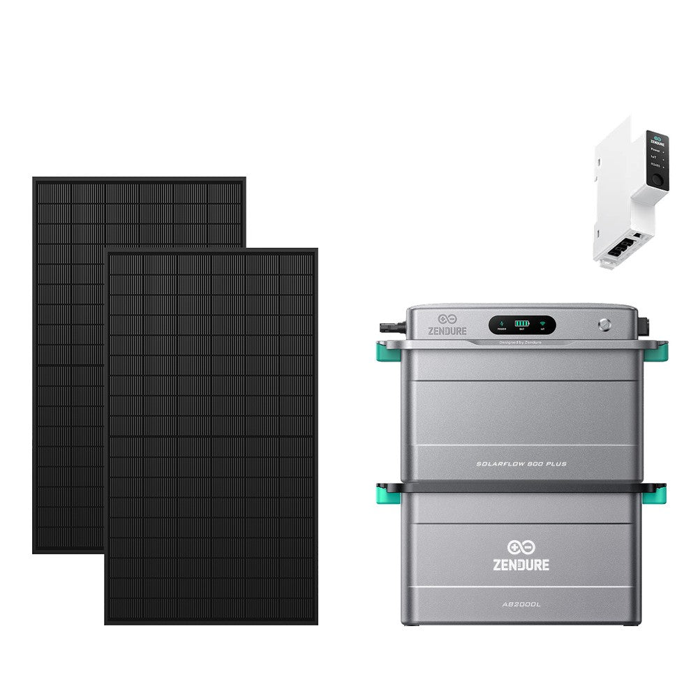 ZENDURE Solarflow 800 Plus SolarFlow 800 Plus & Zendure 3CT 1 × AB2000L (3,84 kWh au total) 1 000 Wc (2 × 500 W)