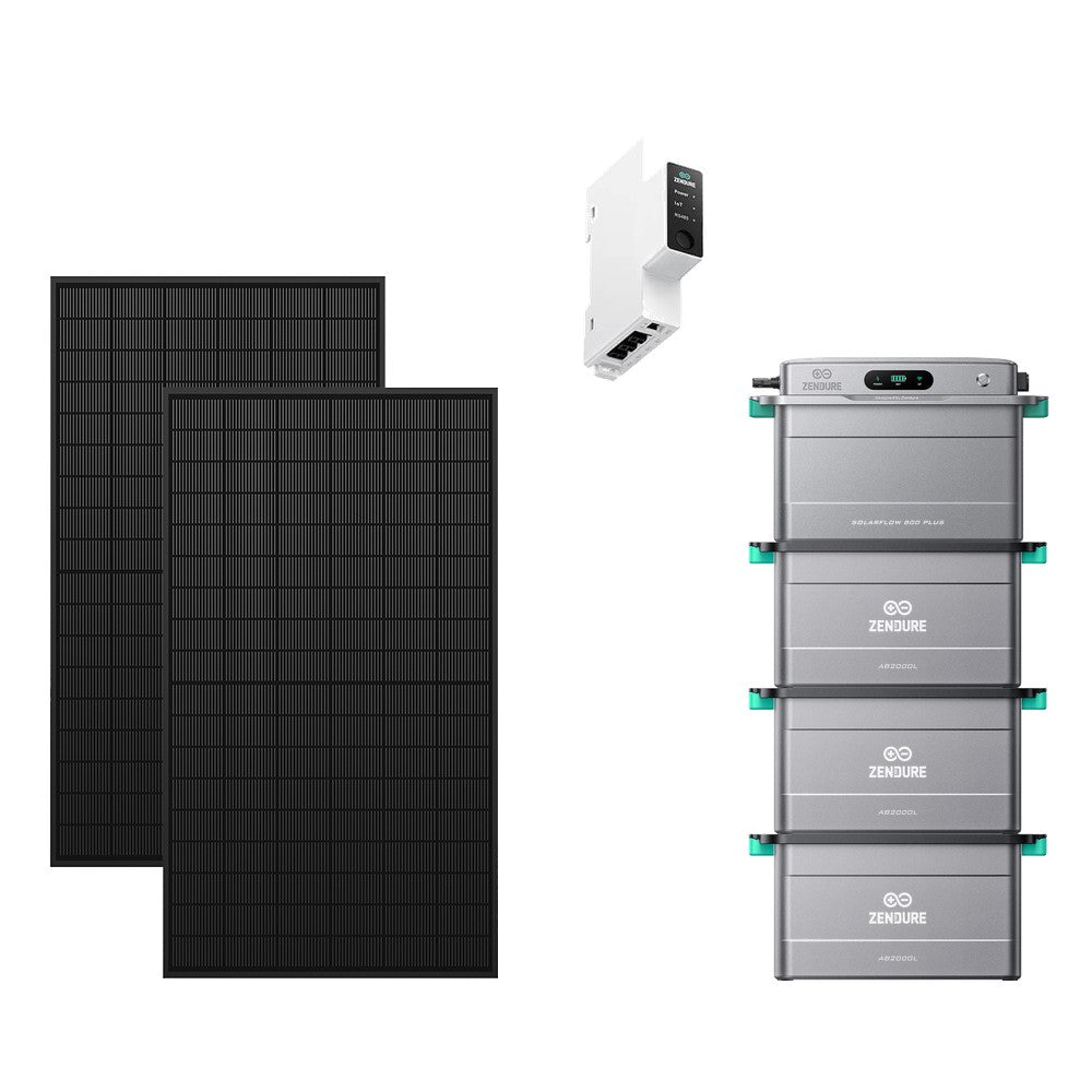 ZENDURE Solarflow 800 Plus SolarFlow 800 Plus & Zendure 3CT 3 × AB2000L (7,68 kWh au total) 1 000 Wc (2 × 500 W)