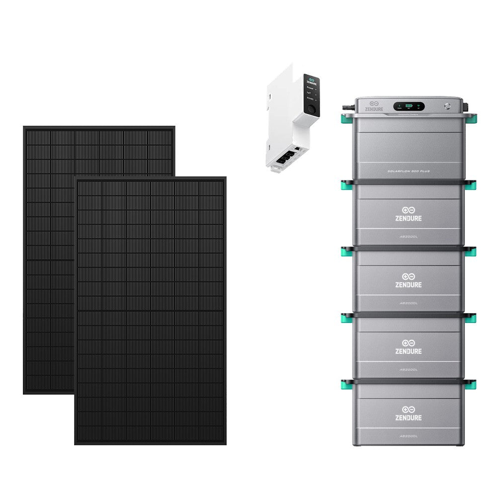 ZENDURE Solarflow 800 Plus SolarFlow 800 Plus & Zendure 3CT 4 × AB2000L (9,6 kWh au total) 1 000 Wc (2 × 500 W)