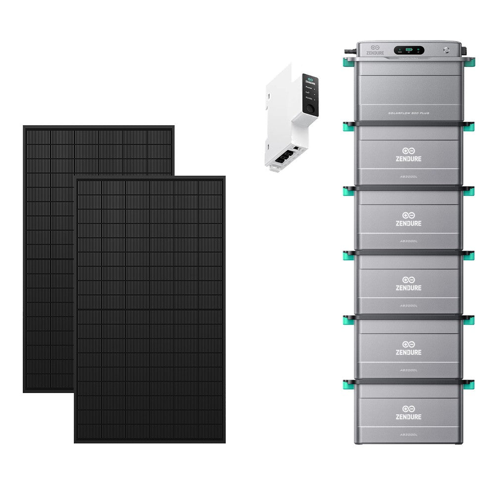 ZENDURE Solarflow 800 Plus SolarFlow 800 Plus & Zendure 3CT 5 × AB2000L (11,52 kWh au total) 1 000 Wc (2 × 500 W)