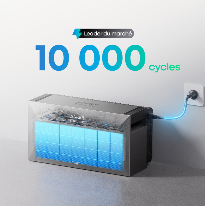 Cellules 10 000 cycles : 15 ans de durée de vie annoncée et 10 ans de garantie
