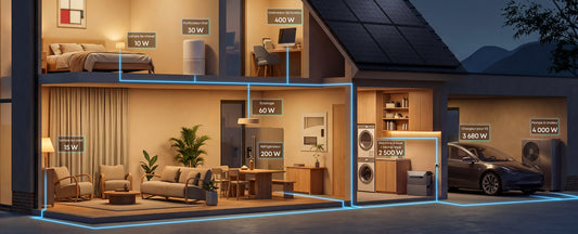 Jusqu'à 5 000 W en continu pour alimenter les appareils du foyer sur énergie solaire stockée